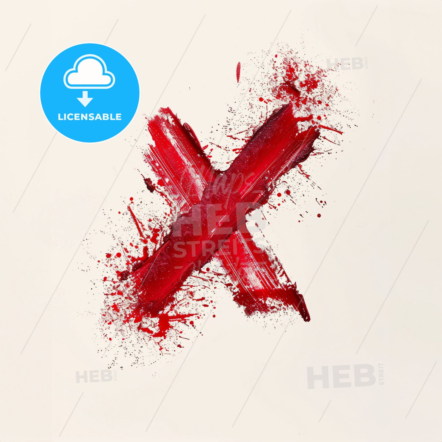 A Red X Made Out Of Paint