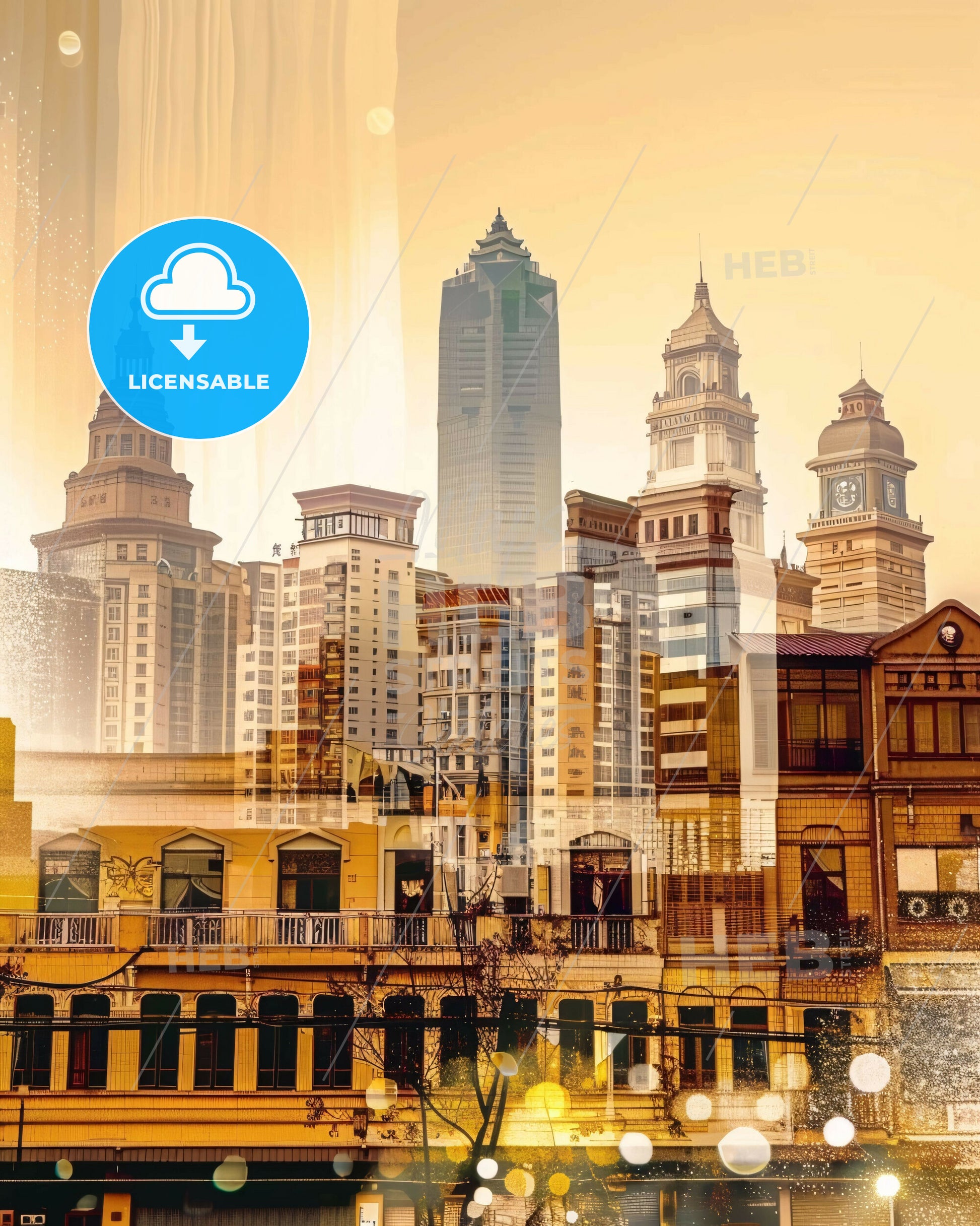 Xuchang, China: City Lights in Harmony - A city skyline with many tall buildings