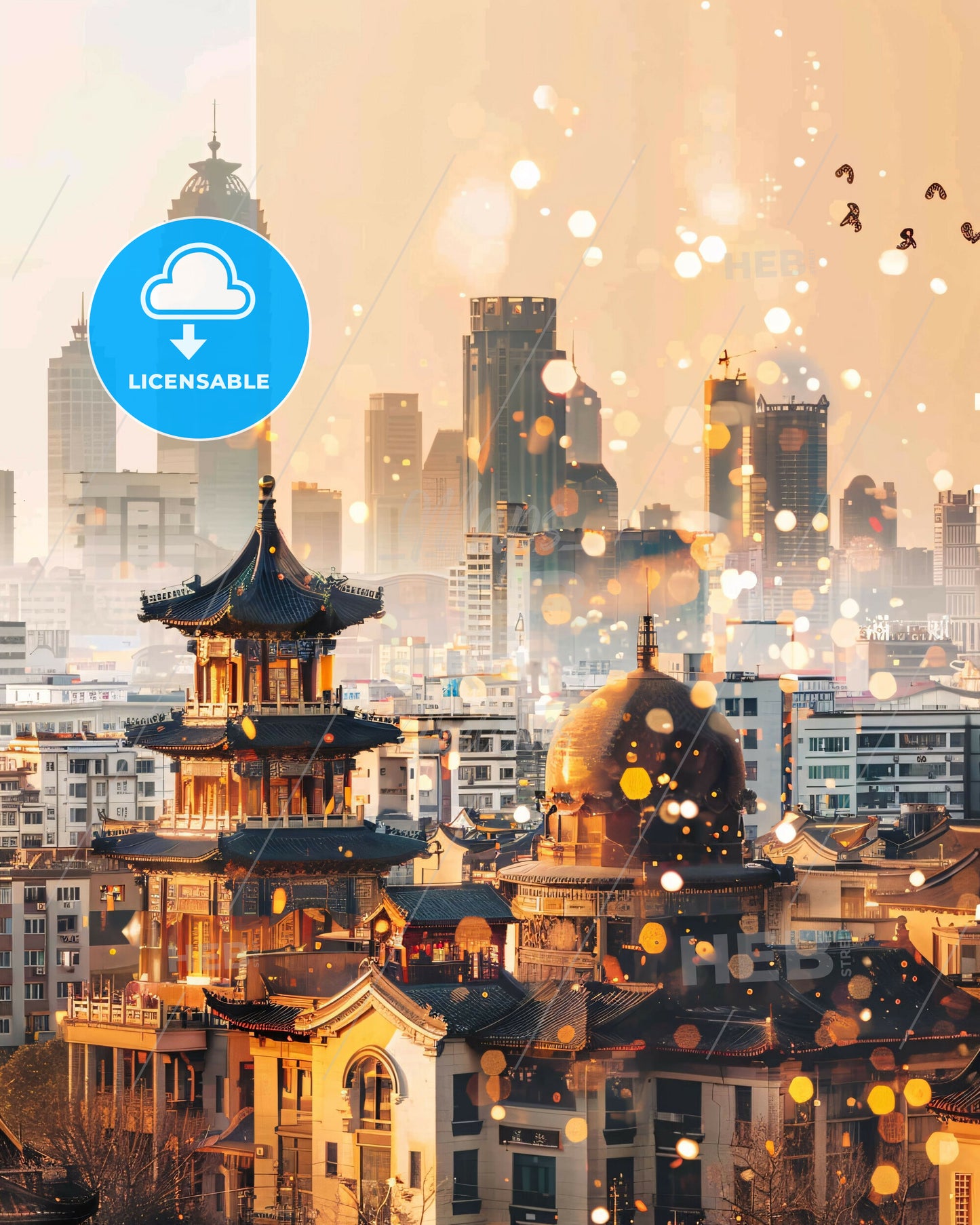 Yantai Skylight Symphony: City Charm Unveiled - A city with many buildings