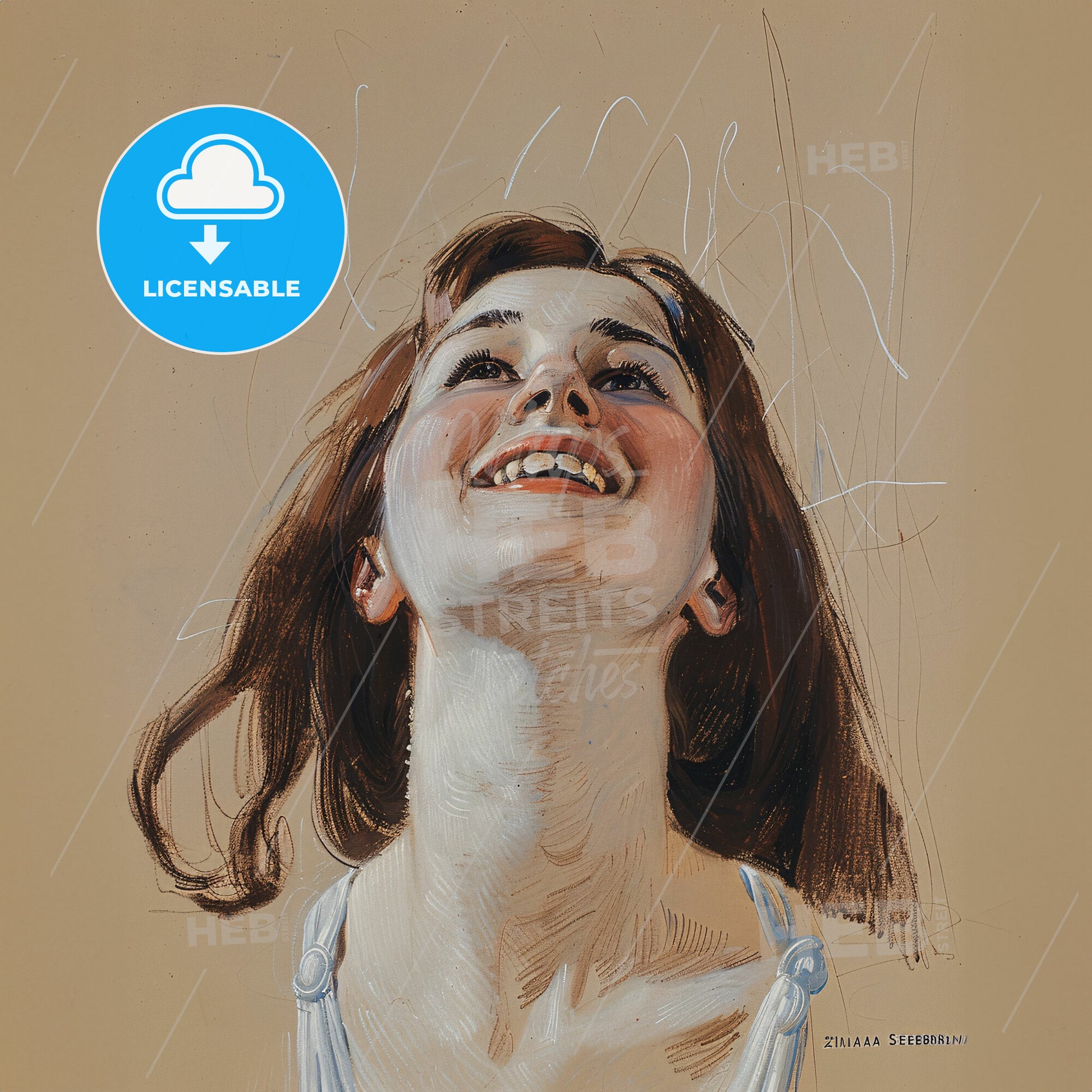 Zinaida Serebriakova, 1884 - 1967, Russian painter - A Drawing Of A Woman Smiling