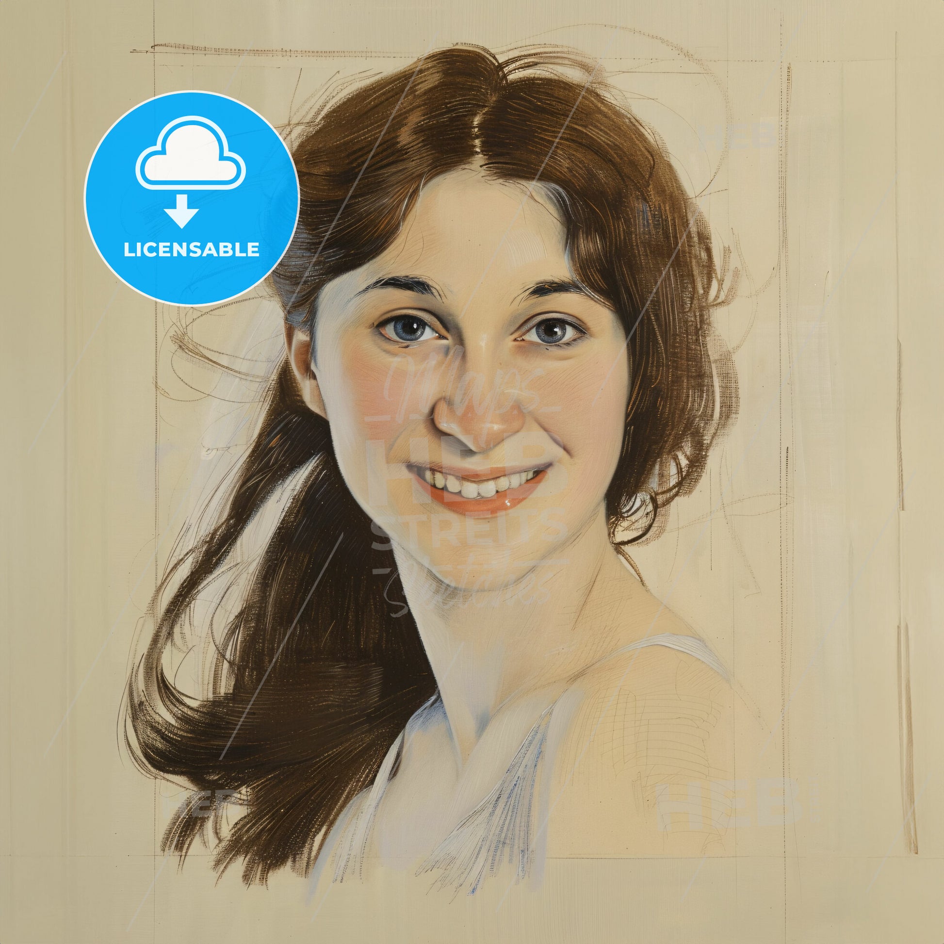 Zinaida Serebriakova, 1884 - 1967, Russian painter - A Woman With Brown Hair Smiling