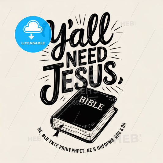 Y'all Need Jesus, Bible Design Print Template.