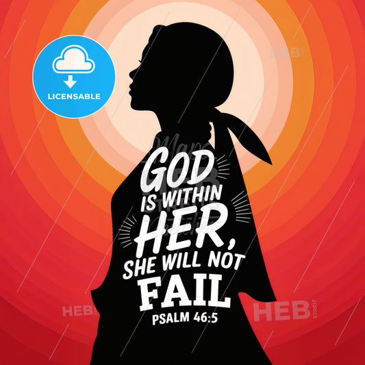 Inspirational silhouette with text Print Template.