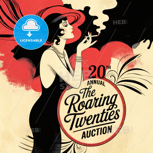 Art Deco Style Poster for Auction Print Template.