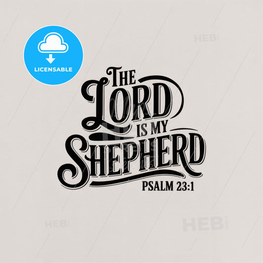 ypography of Psalm 23:1 Print Template.