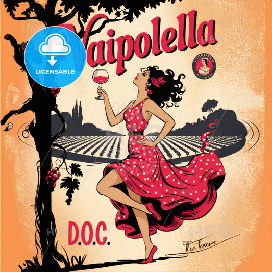 Vaipolella - Wine Label Art Print Template.