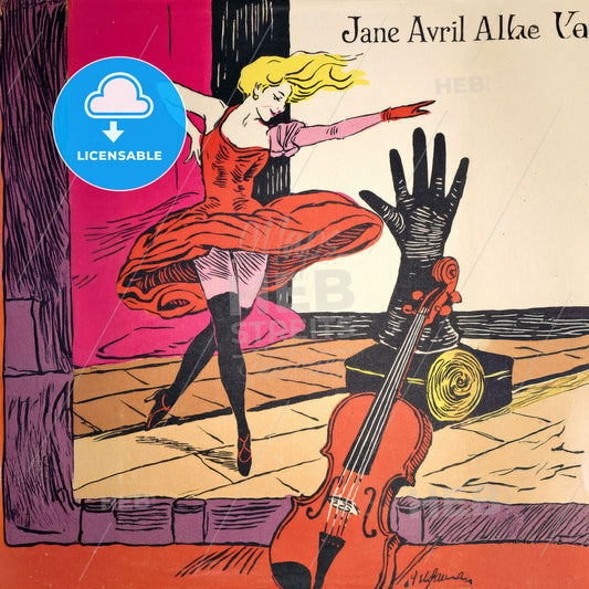 Jane Avril - Dance Performance Illustration Print Template.
