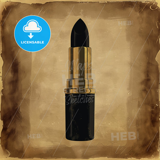 A Black Lipstick With Gold Trim
