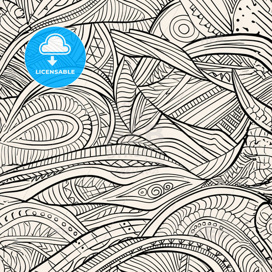 A Coloring Page For Adult - A Black And White Pattern