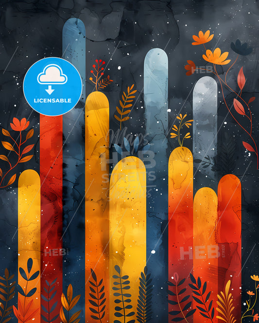 Pastel Rainbow Floral Art: Minimalist Cover Design with Vibrant Painting Focus