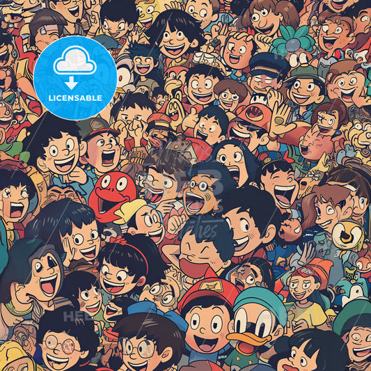 A Large Group Of Cartoon Characters
