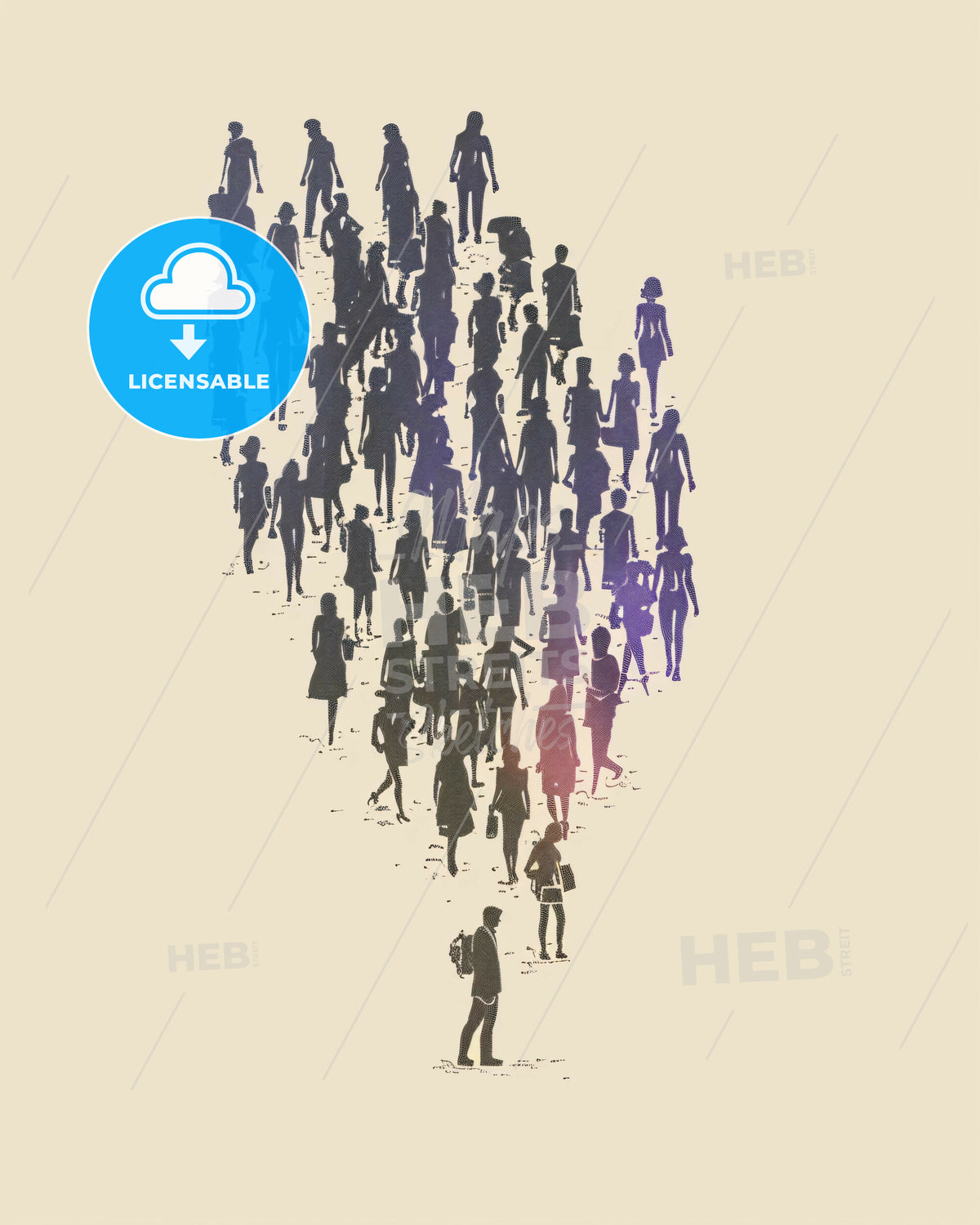 Crowd Simple Minimalist Crowd Scene In Bold Lines - A Group Of People Standing In A ...