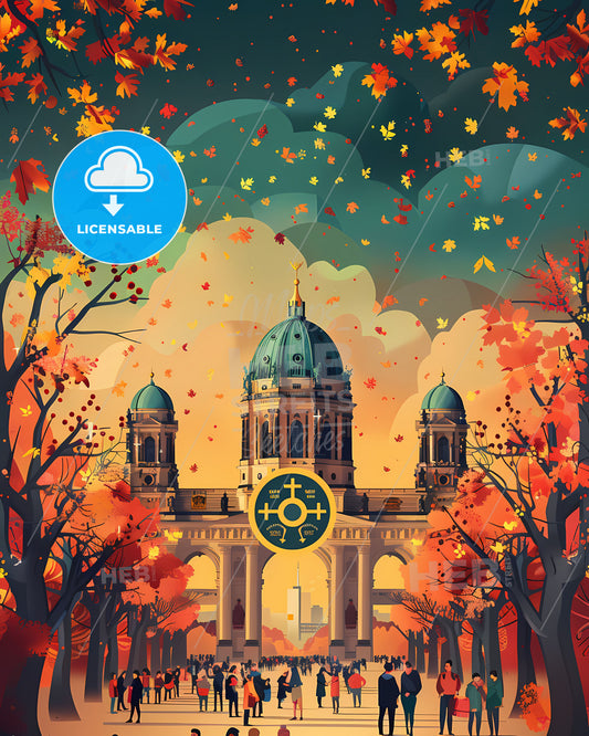 Digital Tourism Hub: Knowledge Exchange, Insights Sharing, and Berlins Crafted Regional Products in Vibrant Art Painting