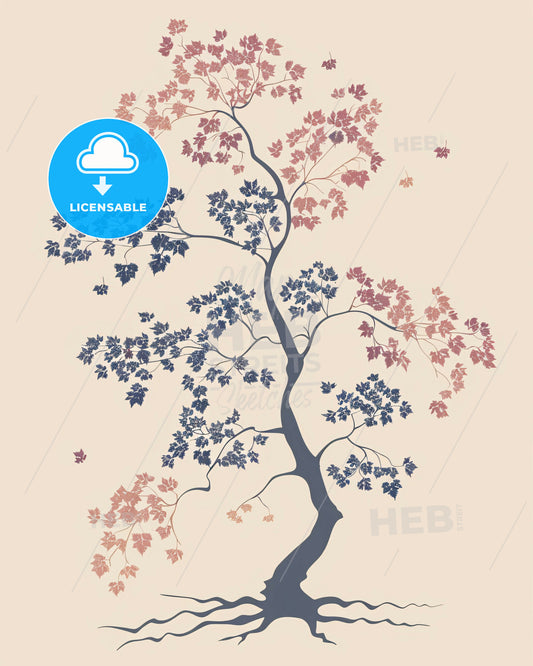 Minimalist Gingko Biloba Tree Silhouette - A tree with leaves on it