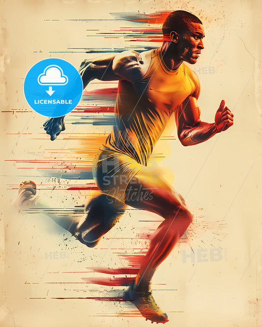 Sports, Fitness, Health, Nutrition, Art, Painting, Vibrant, Motion, Graphic Design