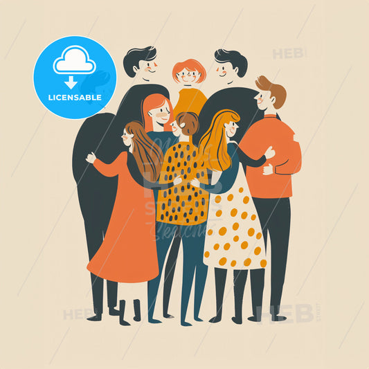 A group of parents stand in a circle - A group of people holding hands