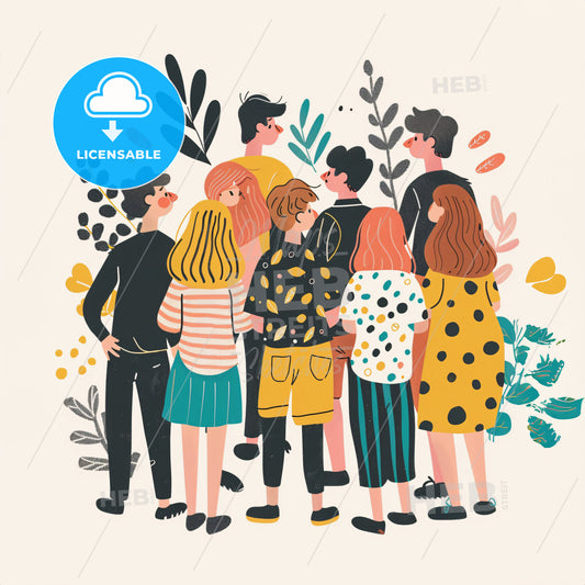 A group of teenagers stand in a circle - A group of people standing together