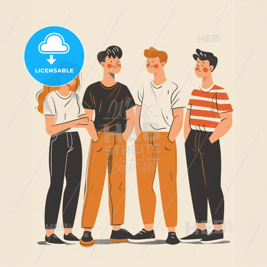 A group of teenagers stand in a circle - A group of people standing together