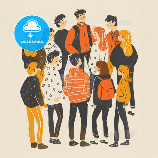 A group of teenagers stand in a circle - A group of people standing together