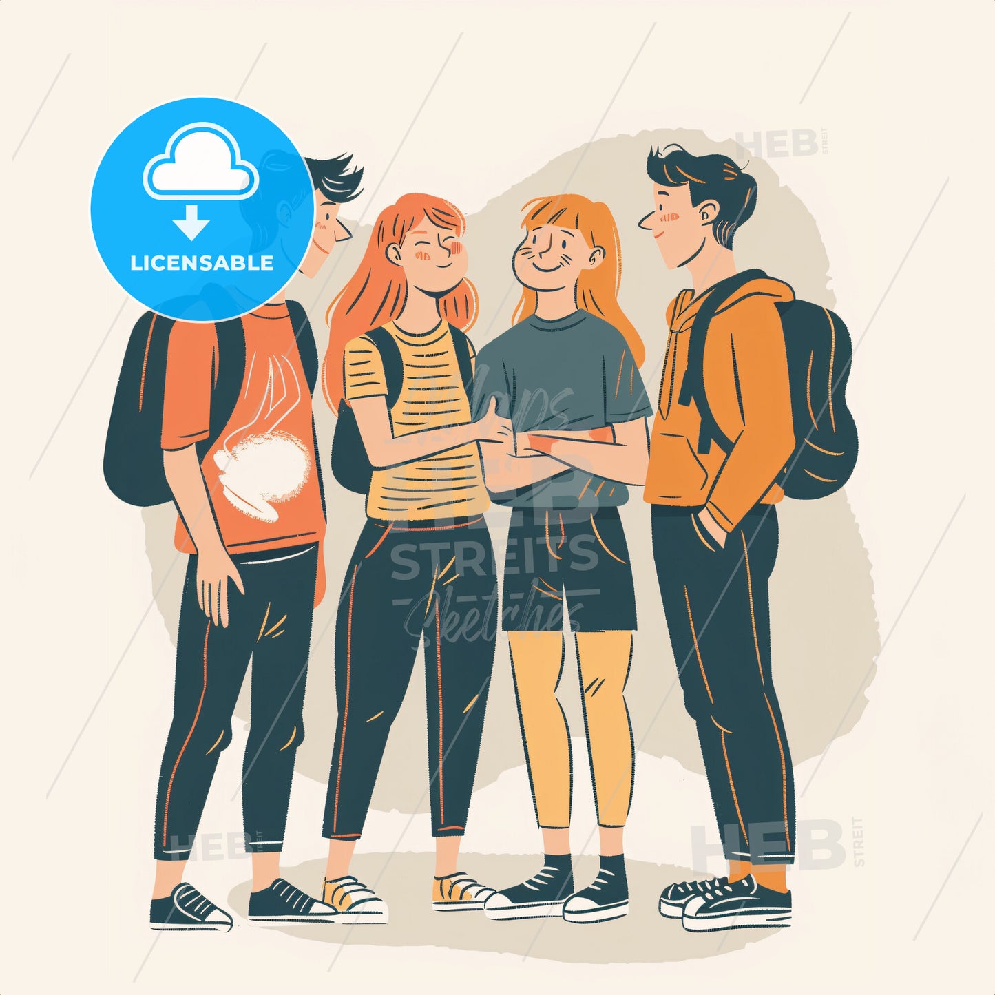 A group of teenagers stand in a circle - A group of people standing together