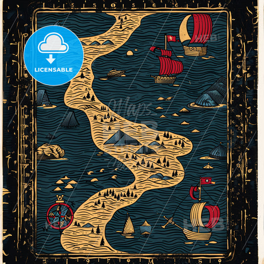 A Map Of A Treasure Island