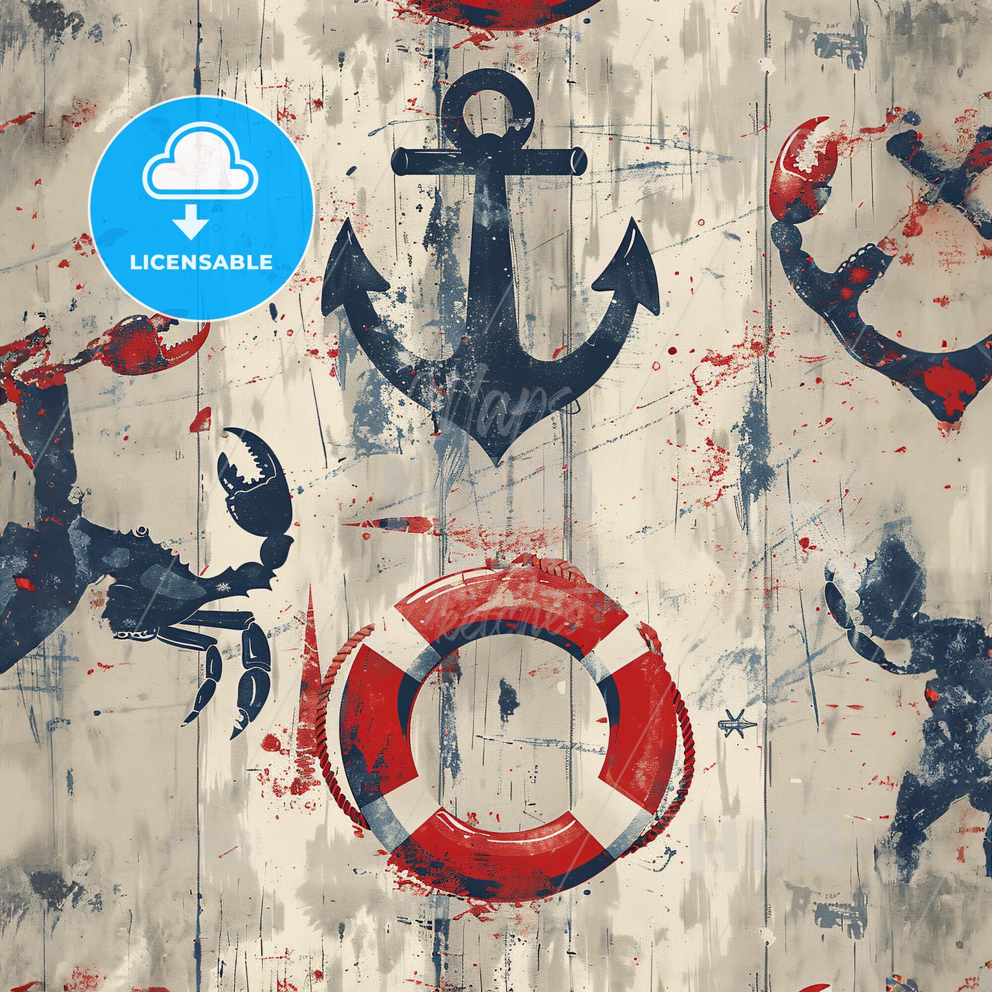 A Pattern Of Anchors And Lifebuoy