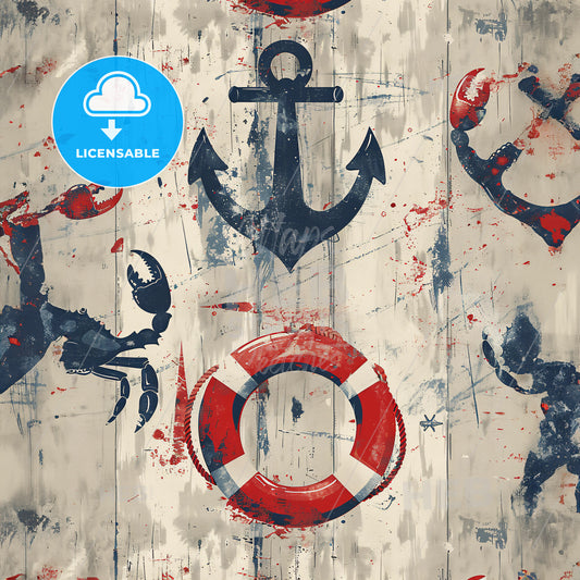 A Pattern Of Anchors And Lifebuoy