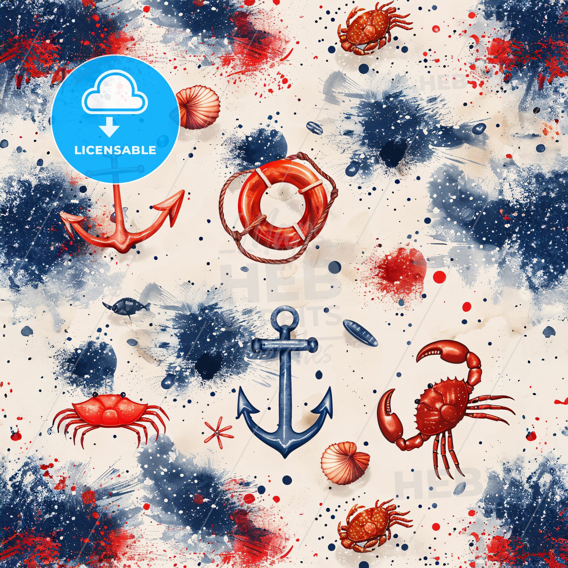 A Pattern Of Red And Blue Objects