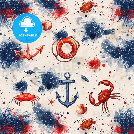 A Pattern Of Red And Blue Objects