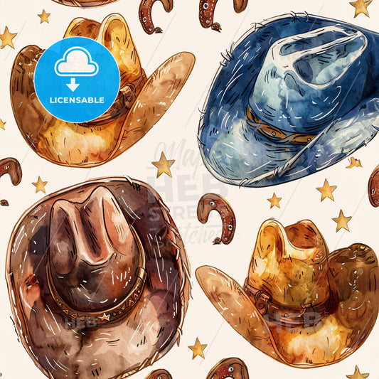 A Pattern Of Cowboy Hats