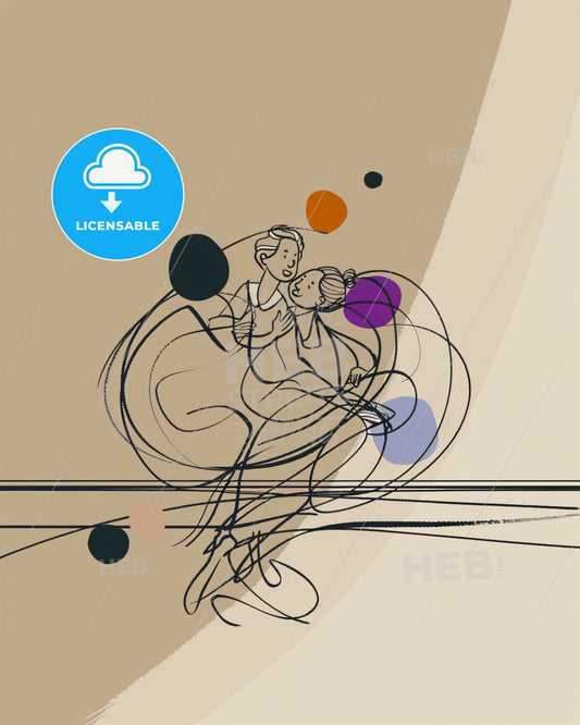 Modern Family Silhouette Artful Serenity - A man and woman sitting on a bench