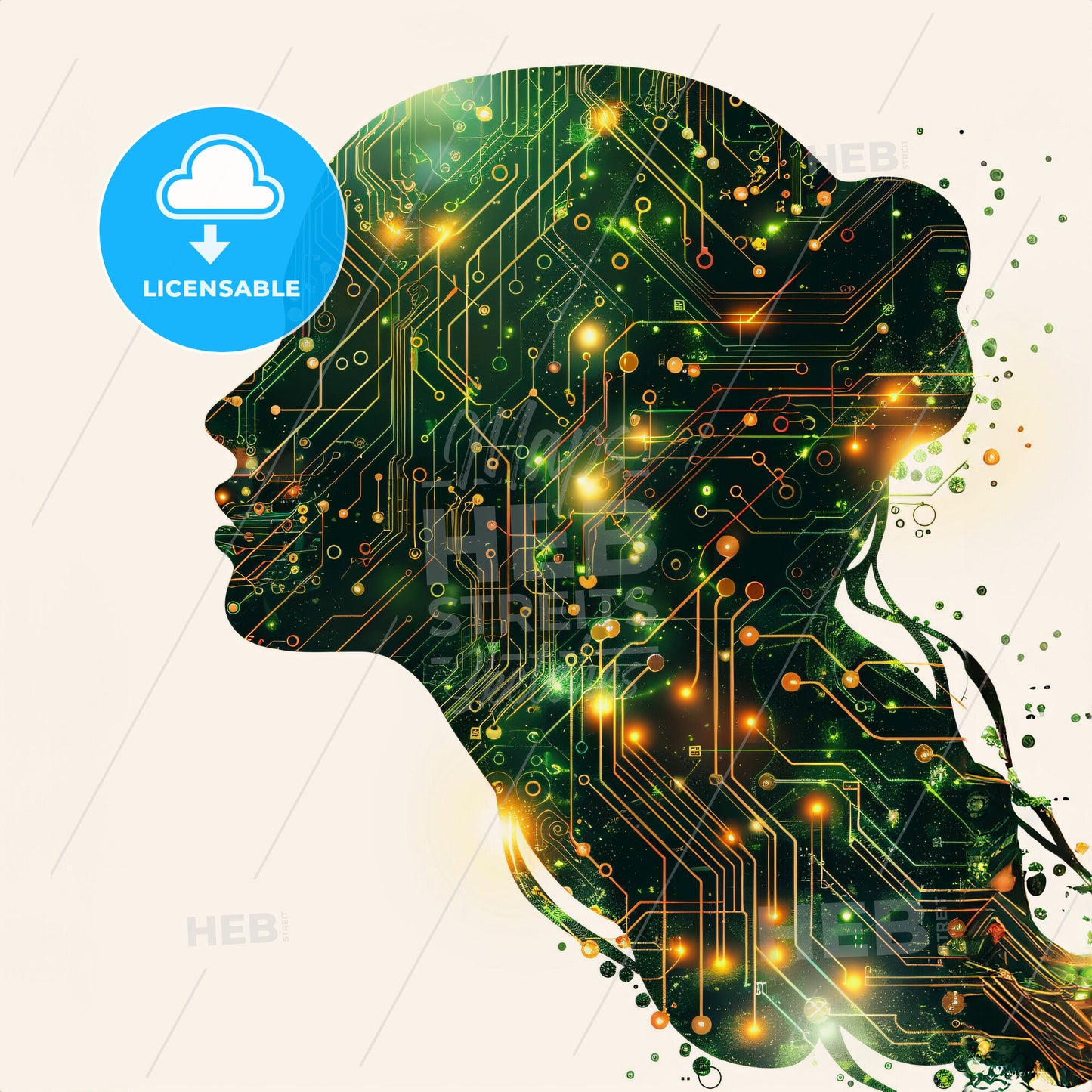 A Human Head Silhoutte Out Of Circuits Representing Ai - A Silhouette Of A Womans Head