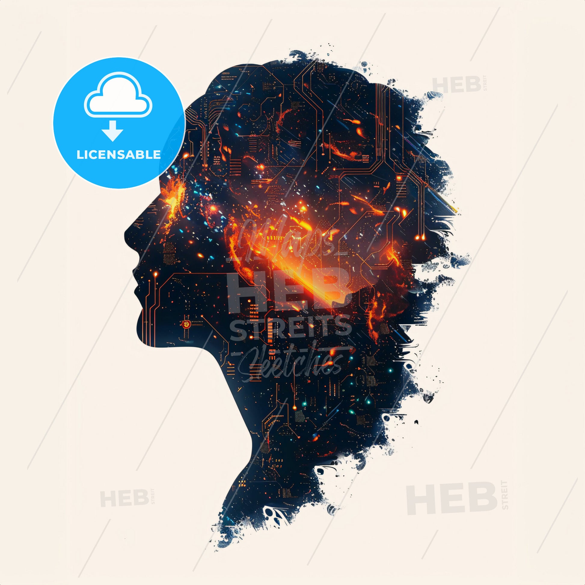 A Human Head Silhoutte Out Of Circuits Representing Ai - A Silhouette Of A Persons Head