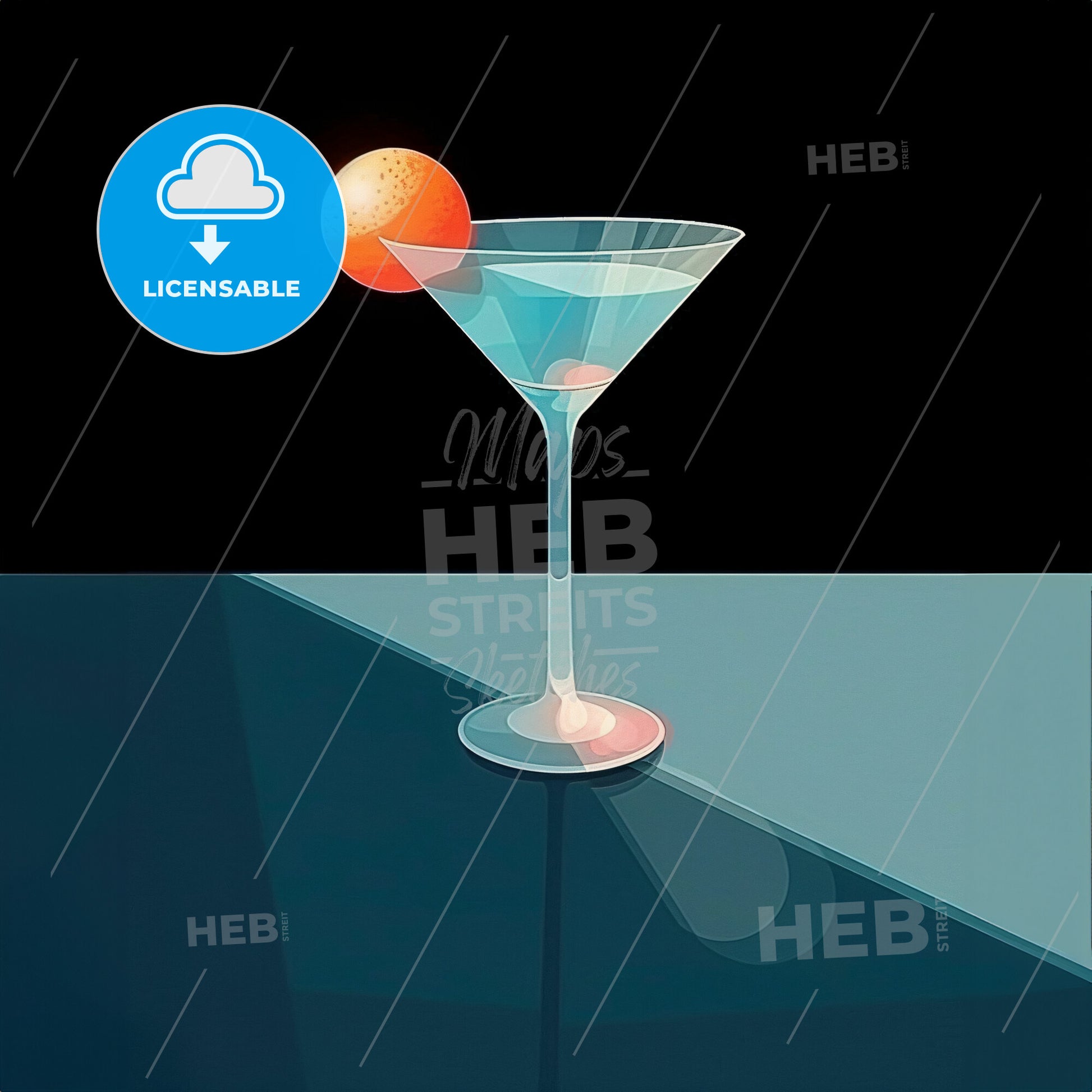 A Martini Glas - A Glass With A Drink And An Orange On Top