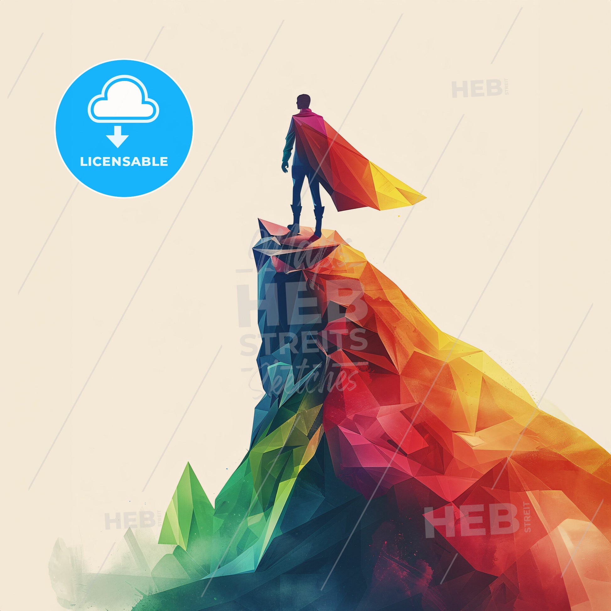 A minimalist book cover design - A man standing on a mountain