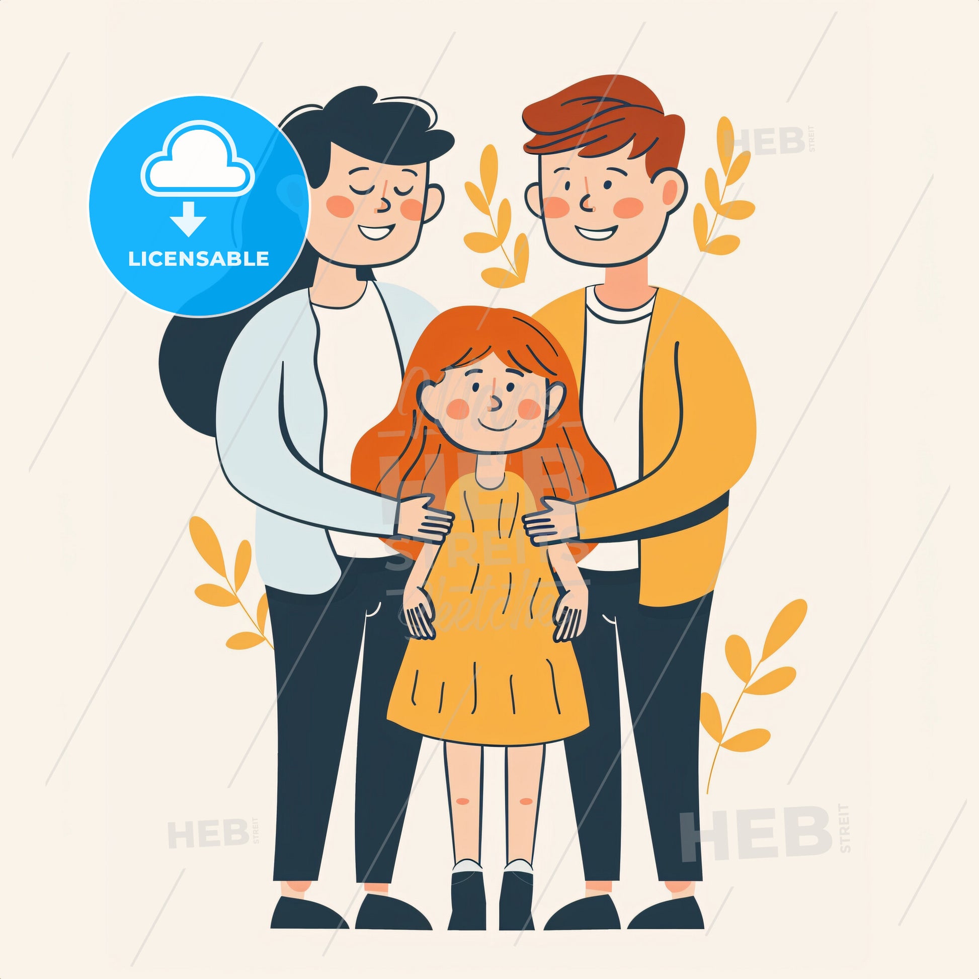 A parent - A cartoon of a family