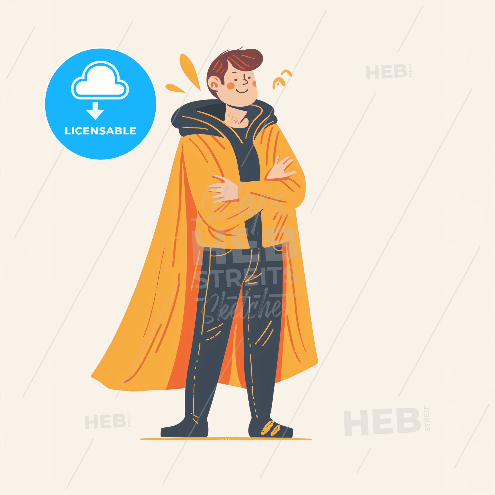 A Parent Wearing A Cape Like A Superhero - A Cartoon Of A Man Wearing A Yellow Cape