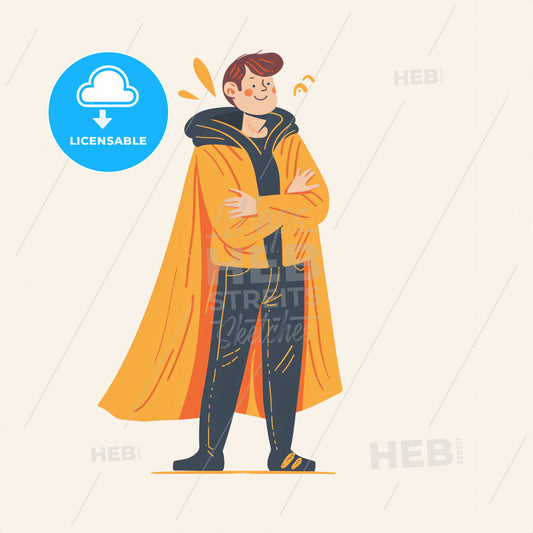 A Parent Wearing A Cape Like A Superhero - A Cartoon Of A Man Wearing A Yellow Cape