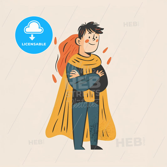 A Parent Wearing A Cape Like A Superhero - A Cartoon Of A Boy Wearing A Cape