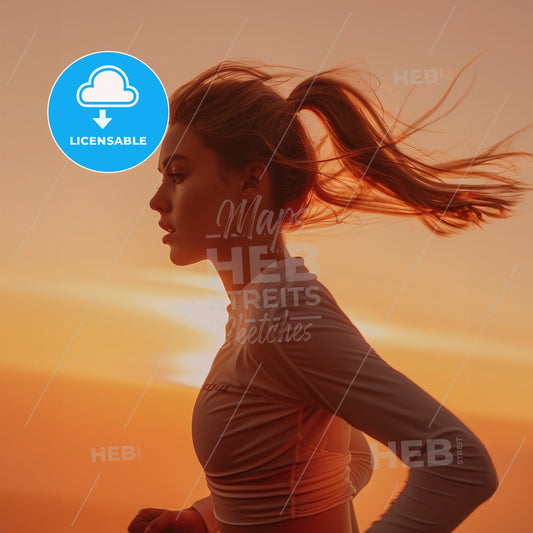 A Person Running - A Woman Running In The Sun