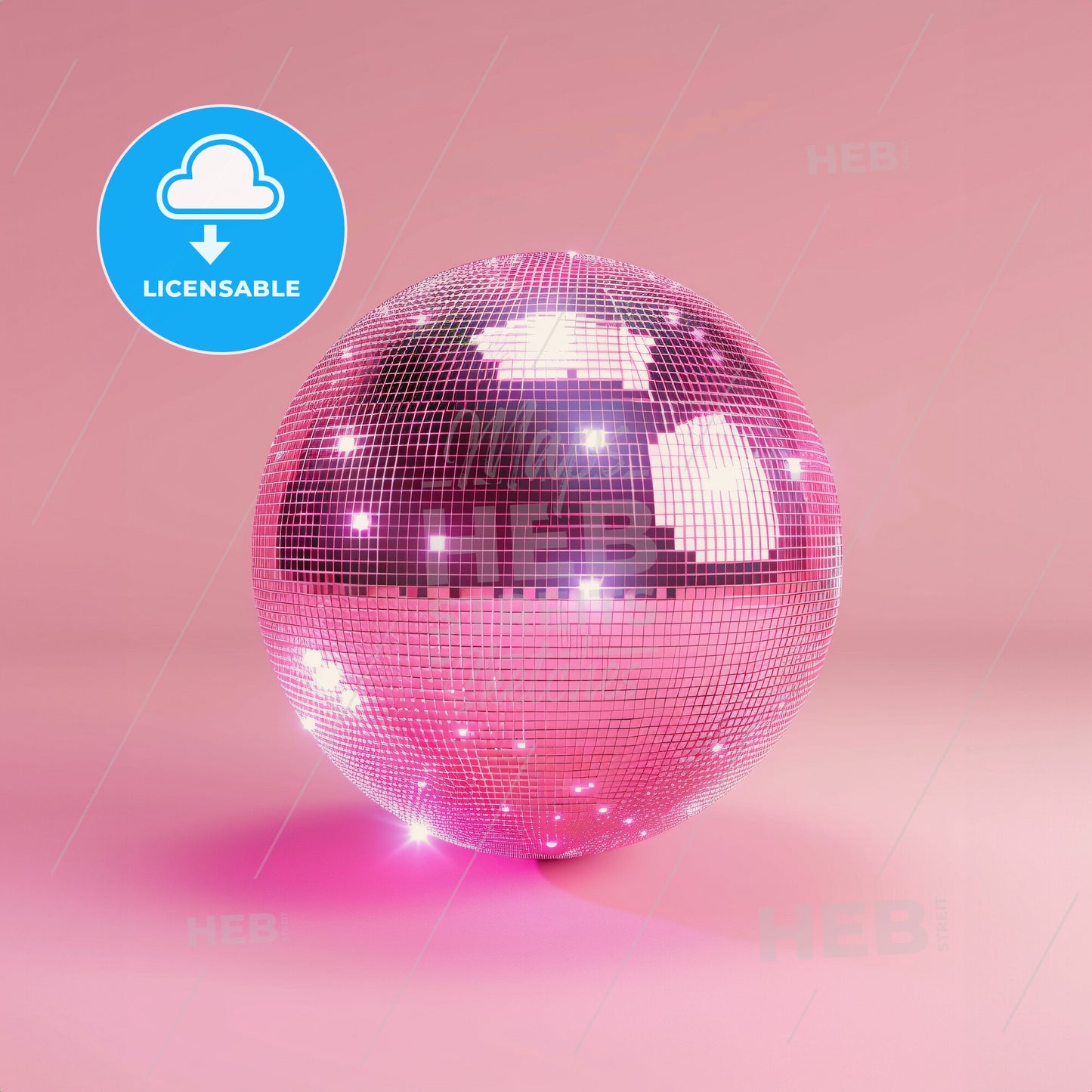 a pink disco ball covered with shiny glitters - A pink disco ball on a pink background