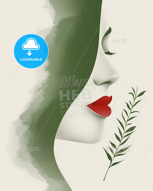 Green logo with white womans face. Domestic intimacy, minimalism, vibrant art focus. Magenta accents, playful animation, distinctive noses. Romantic emotivity.
