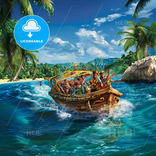 A Group Of People In A Boat