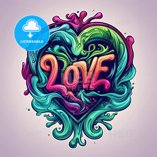 A Colorful Heart With Text