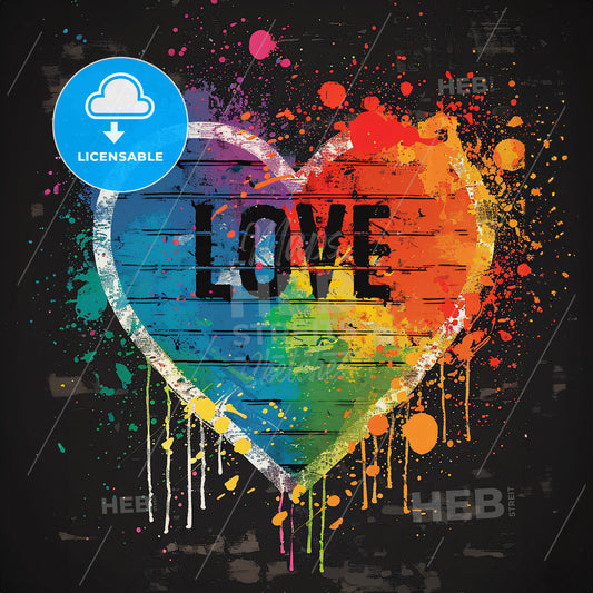 A Rainbow Heart With A Black Background