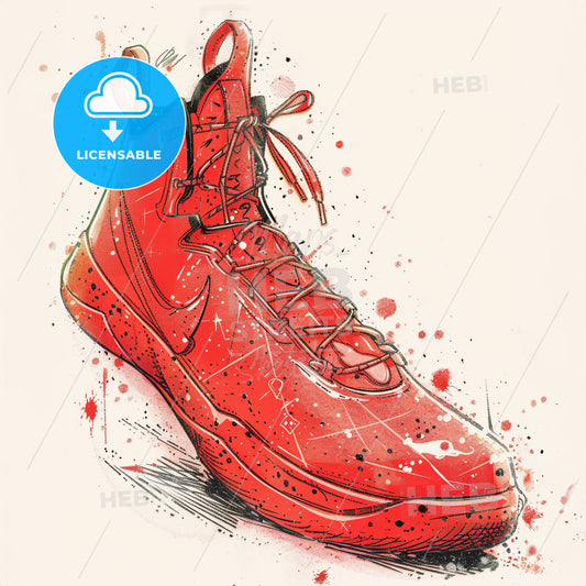 A Red Shoe With A White Background