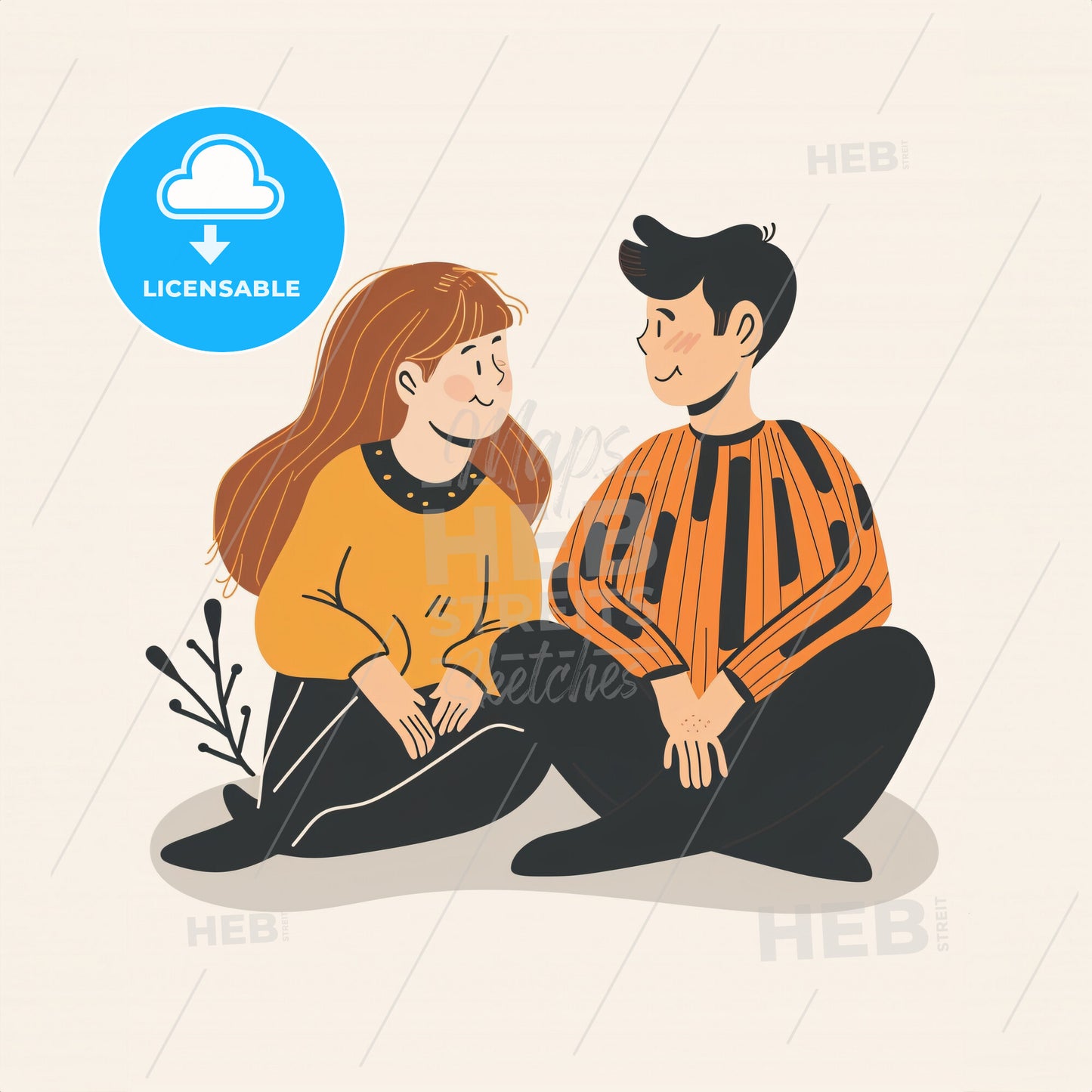 A teenager talking animatedly - A man and woman sitting on the ground