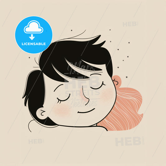 A Toddler Has Trouble Sleeping - A Cartoon Of A Girl With Her Eyes Closed