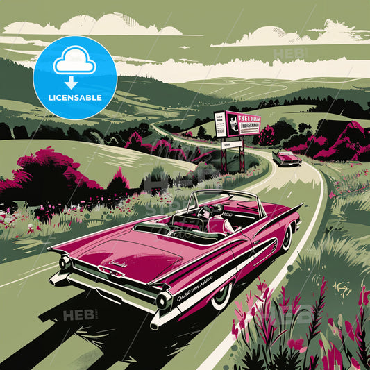 A Car Driving On A Road