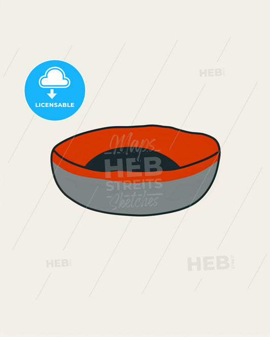 Serene Zafu Pillow Line Art in Beige - A cartoon of a bowl